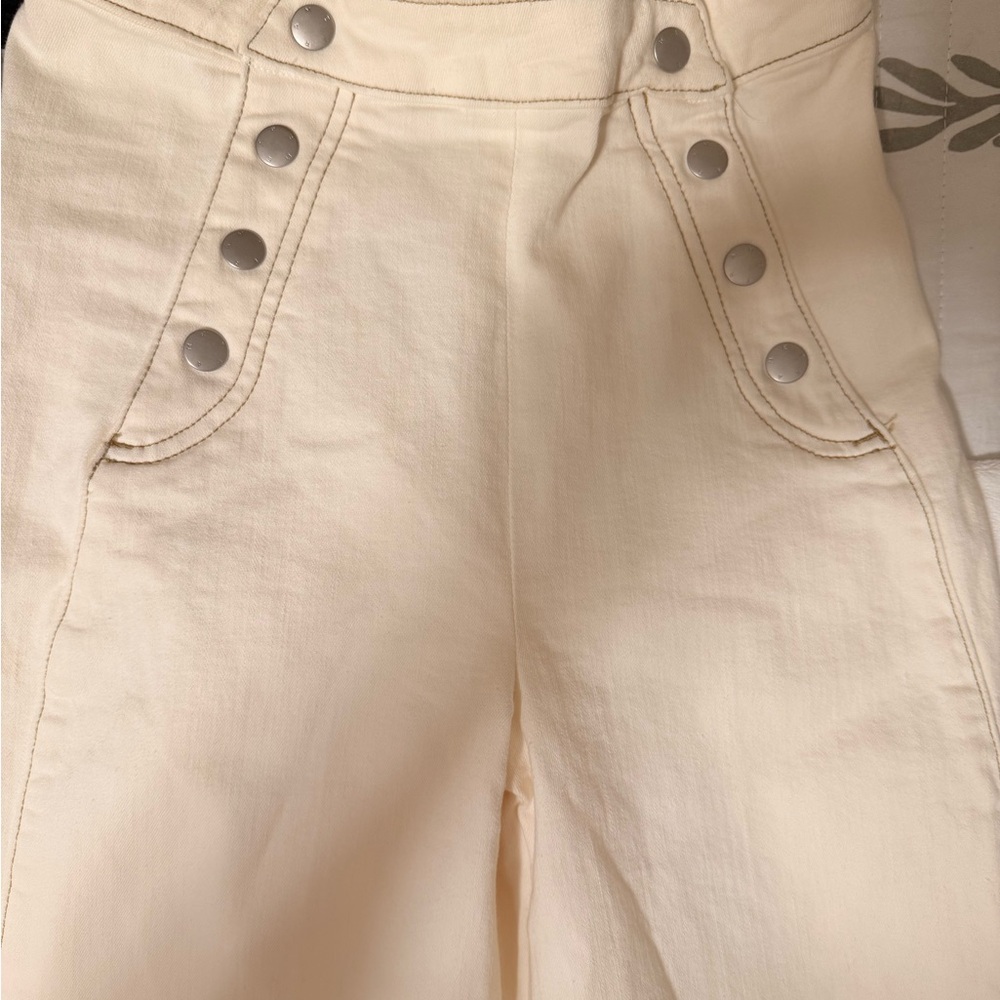 Frame Denim Cream Flare & Wide Leg Jeans - Picture 2 of 4